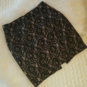 Express Black lace above knee skirt